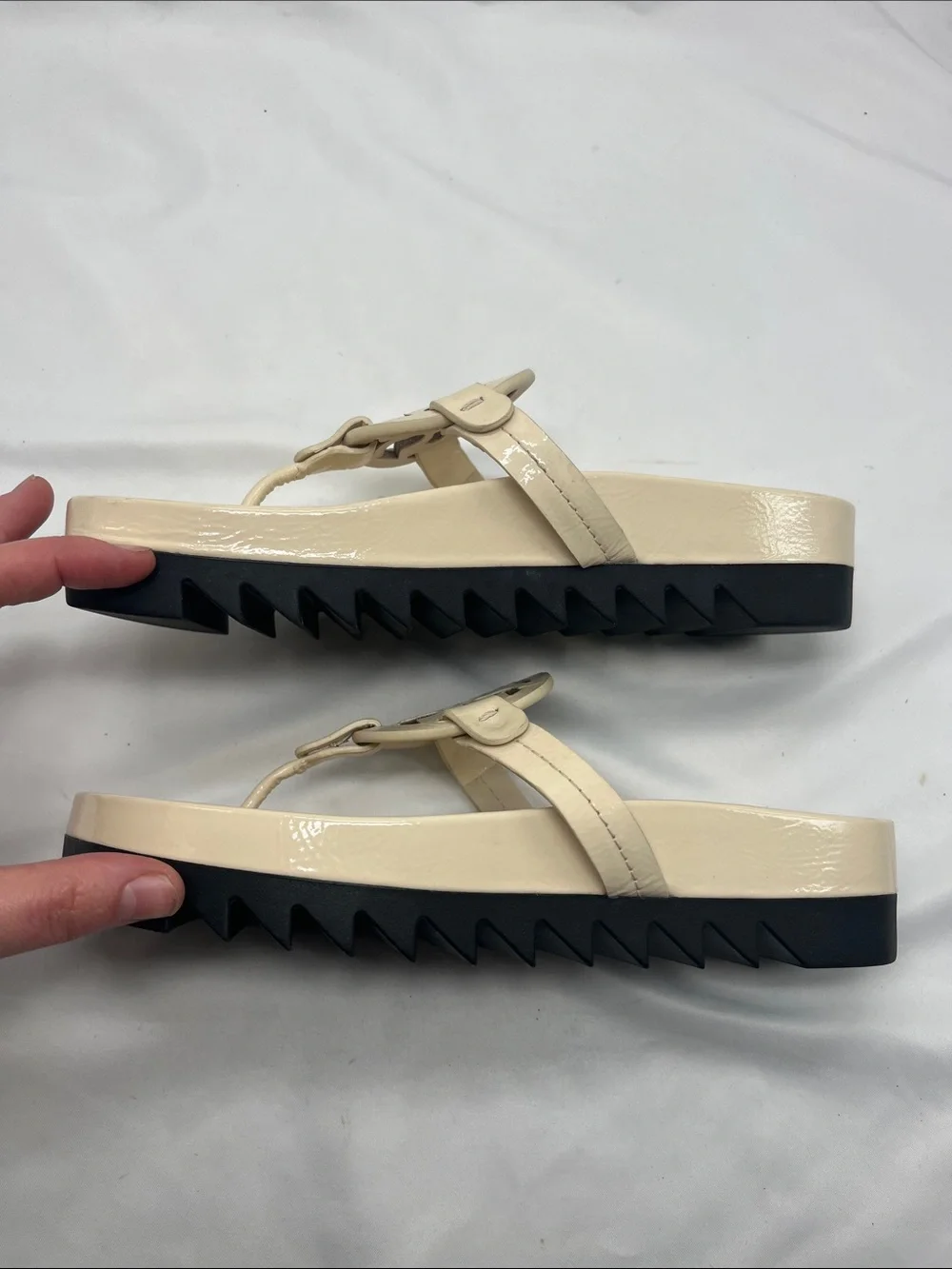 Tory Burch Cream Miller Cloud Lug Sandals